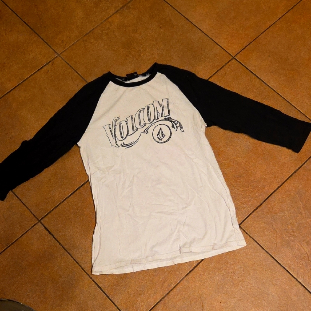 Volcom Black and White Baseball Tee
